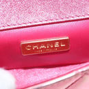 CHANEL Matelasse Chain Shoulder Pouch Patent Leather 2way Pink CC Auth 207644SM-24