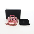 CHANEL Matelasse Chain Shoulder Pouch Patent Leather 2way Pink CC Auth 207644SM-12