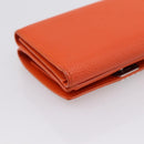LOEWE Compact Wallet Leather Orange Silver Auth 207651V-16