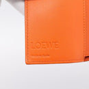 LOEWE Compact Wallet Leather Orange Silver Auth 207651V-18