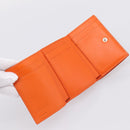 LOEWE Compact Wallet Leather Orange Silver Auth 207651V-8