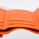 LOEWE Compact Wallet Leather Orange Silver Auth 207651V-22