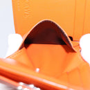 LOEWE Compact Wallet Leather Orange Silver Auth 207651V-23
