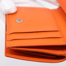LOEWE Compact Wallet Leather Orange Silver Auth 207651V-24
