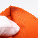 LOEWE Compact Wallet Leather Orange Silver Auth 207651V-11