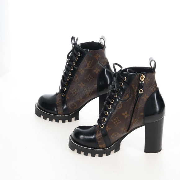 LOUIS VUITTON Monogram Star Trail Ankle Boots 36 LV Auth 207654M
