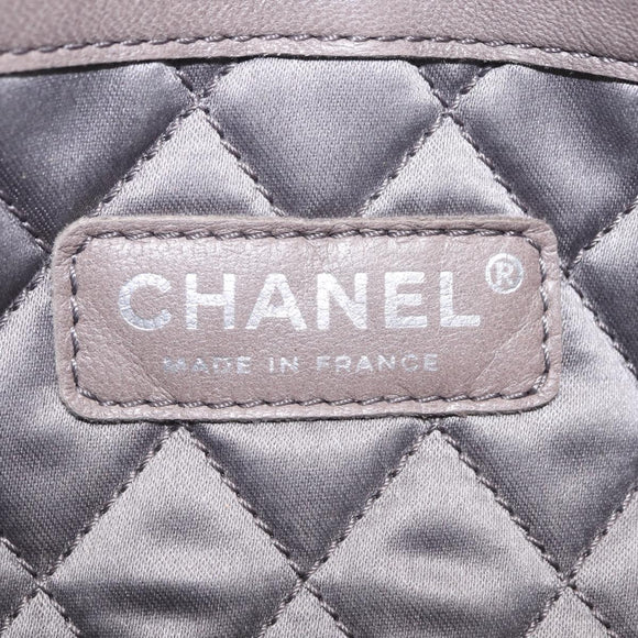 CHANEL Chain Le Marais Shoulder Bag Leather Gold Silver CC Auth 207655SAV