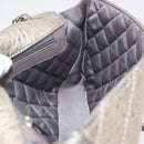 CHANEL Chain Le Marais Shoulder Bag Leather Gold Silver CC Auth 207655SAV-24