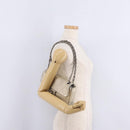 CHANEL Chain Le Marais Shoulder Bag Leather Gold Silver CC Auth 207655SAV-28