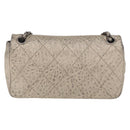 CHANEL Chain Le Marais Shoulder Bag Leather Gold Silver CC Auth 207655SAV-2
