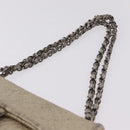 CHANEL Chain Le Marais Shoulder Bag Leather Gold Silver CC Auth 207655SAV-14