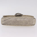 CHANEL Chain Le Marais Shoulder Bag Leather Gold Silver CC Auth 207655SAV-5