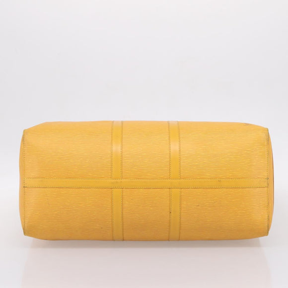 LOUIS VUITTON Epi Keepall 55 Boston Bag Yellow LV Auth 207657A