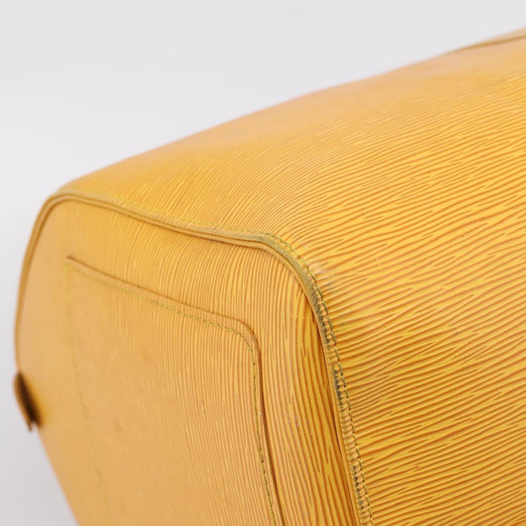 LOUIS VUITTON Epi Keepall 55 Boston Bag Yellow LV Auth 207657A