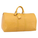LOUIS VUITTON Epi Keepall 55 Boston Bag Yellow LV Auth 207657A-1