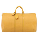 LOUIS VUITTON Epi Keepall 55 Boston Bag Yellow LV Auth 207657A-2