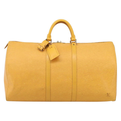 LOUIS VUITTON Epi Keepall 55 Boston Bag Yellow LV Auth 207657A - 0