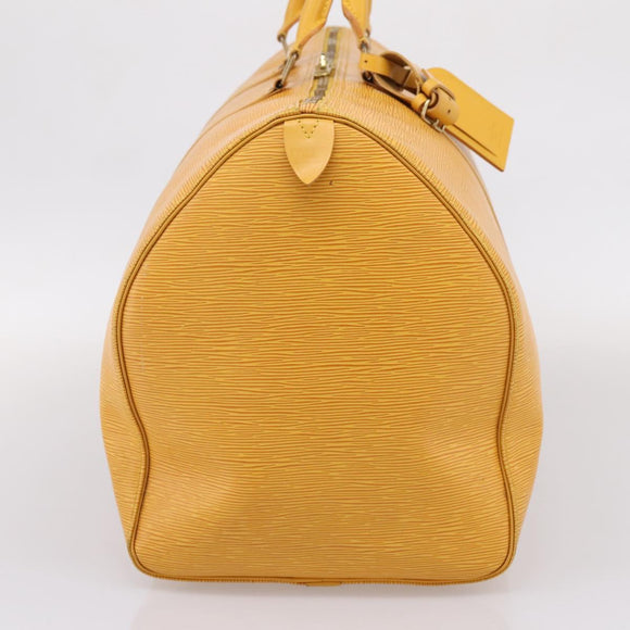 LOUIS VUITTON Epi Keepall 55 Boston Bag Yellow LV Auth 207657A