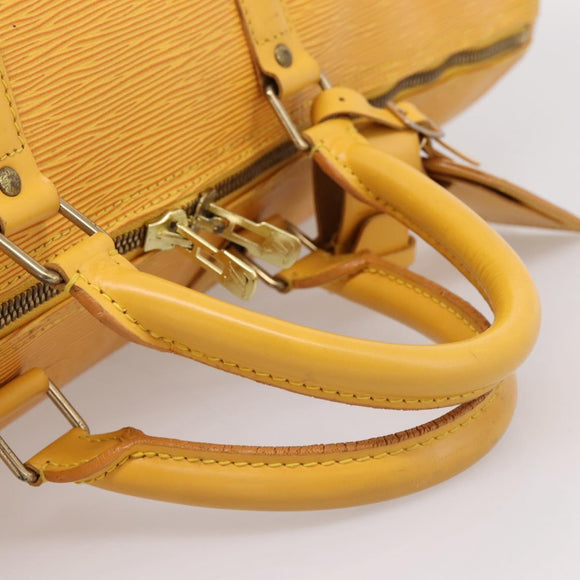 LOUIS VUITTON Epi Keepall 55 Boston Bag Yellow LV Auth 207657A