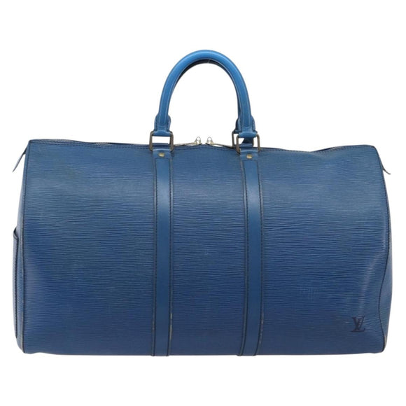 LOUIS VUITTON Epi Keepall 45 Boston Bag Blue M42975 LV Auth 207658