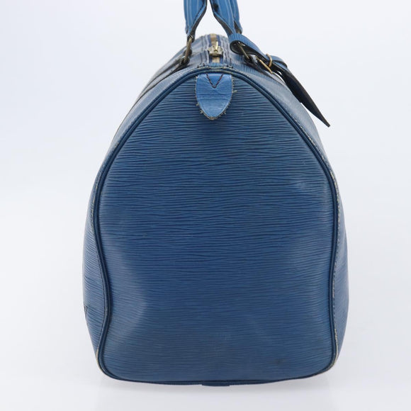 LOUIS VUITTON Epi Keepall 45 Boston Bag Blue M42975 LV Auth 207658