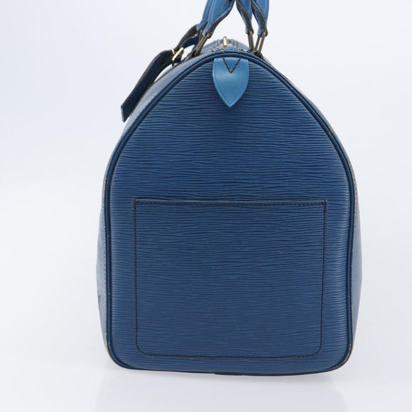 LOUIS VUITTON Epi Keepall 45 Boston Bag Blue M42975 LV Auth 207658