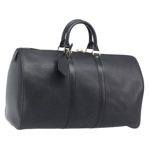 LOUIS VUITTON Epi Keepall 45 Boston Bag Black M42972 LV Auth 207659A