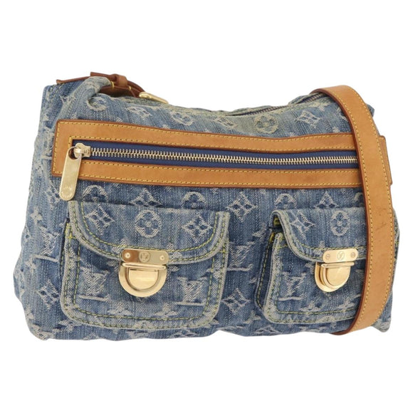 LOUIS VUITTON Monogram Denim Buggy PM Shoulder Bag Blue M95049 LV Auth 207666A