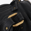 Chloe Paddington Hand Bag Leather Black Gold Tone Auth 207667V-9