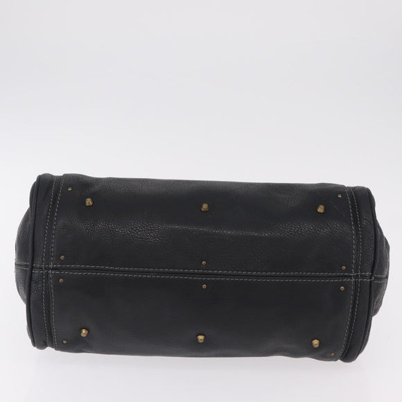 Chloe Paddington Hand Bag Leather Black Gold Tone Auth 207667V