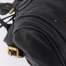 Chloe Paddington Hand Bag Leather Black Gold Tone Auth 207667V-10