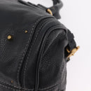Chloe Paddington Hand Bag Leather Black Gold Tone Auth 207667V-18