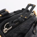 Chloe Paddington Hand Bag Leather Black Gold Tone Auth 207667V-19