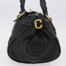 Chloe Paddington Hand Bag Leather Black Gold Tone Auth 207667V-3