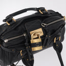 Chloe Paddington Hand Bag Leather Black Gold Tone Auth 207667V-7