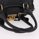 Chloe Paddington Hand Bag Leather Black Gold Tone Auth 207667V-8