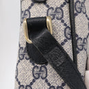 GUCCI GG Supreme Sherry Line Shoulder Bag PVC Navy Gold Tone 010 378 Auth 207669-9