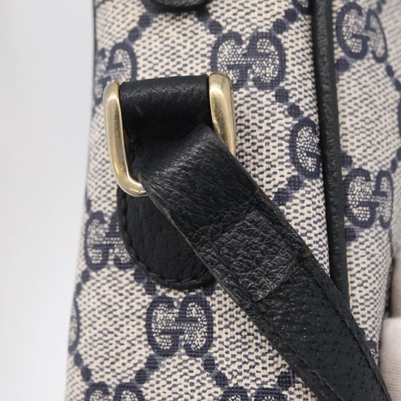 GUCCI GG Supreme Sherry Line Shoulder Bag PVC Navy Gold Tone 010 378 Auth 207669
