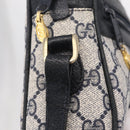 GUCCI GG Supreme Sherry Line Shoulder Bag PVC Navy Gold Tone 010 378 Auth 207669-16