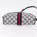 GUCCI GG Supreme Sherry Line Shoulder Bag PVC Navy Gold Tone 010 378 Auth 207669-5