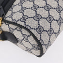 GUCCI GG Supreme Sherry Line Shoulder Bag PVC Navy Gold Tone 010 378 Auth 207669-17