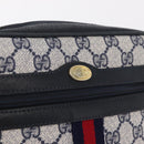 GUCCI GG Supreme Sherry Line Shoulder Bag PVC Navy Gold Tone 010 378 Auth 207669-23