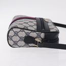 GUCCI GG Supreme Sherry Line Shoulder Bag PVC Navy Gold Tone 010 378 Auth 207669-3