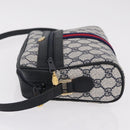 GUCCI GG Supreme Sherry Line Shoulder Bag PVC Navy Gold Tone 010 378 Auth 207669-4