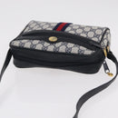 GUCCI GG Supreme Sherry Line Shoulder Bag PVC Navy Gold Tone 010 378 Auth 207669-6