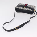GUCCI GG Supreme Sherry Line Shoulder Bag PVC Navy Gold Tone 010 378 Auth 207669-7