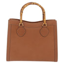 GUCCI Bamboo Tote Bag Leather Beige Gold Tone 002 0260 2615 Auth 207675-2
