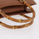 GUCCI Bamboo Tote Bag Leather Beige Gold Tone 002 0260 2615 Auth 207675-7