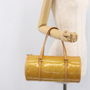 LOUIS VUITTON Monogram Vernis Bedford Hand Bag Beige M91006 LV Auth 207679V-26