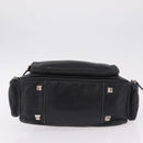 PRADA Hand Bag Leather Black Silver Auth 207680-5
